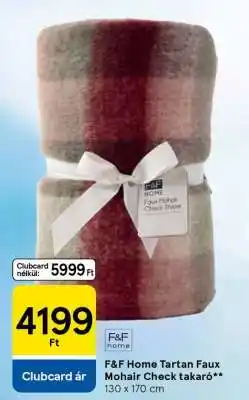 Tesco F&F Home Tartan Faux Mohair Check takaró ajánlat
