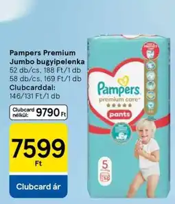 Tesco Pampers Premium Jumbo bugyipelenka ajánlat
