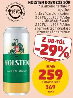 PENNY Holsten Dobozos Sör ajánlat