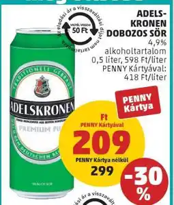 PENNY Adelskronen Dobozos Sör ajánlat