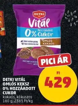 PENNY Detki Vitál Omlós Keksz 0% Hozzáadott Cukor ajánlat