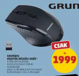PENNY GRUNDIG VEZETÉK NÉLKÜLI EGÉR ajánlat