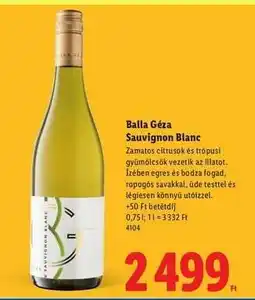 Lidl BALLA GÉZA Sauvignon Blanc ajánlat