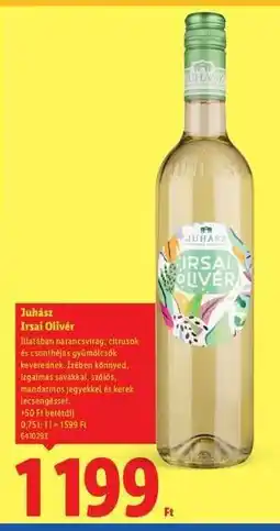 Lidl JUHÁSZ Irsai Olivér ajánlat