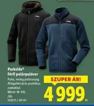 Lidl PARKSIDE Férfi polárpulóver ajánlat