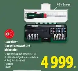 Lidl Parkside Racsnis csavarhúzó-bitkészlet ajánlat