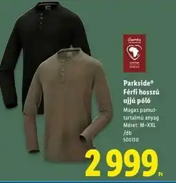 Lidl PARKSIDE Férfi hosszú ujjú póló ajánlat
