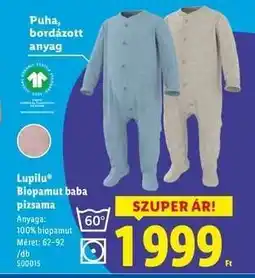 Lidl Lupilu Biopamut baba pizsama ajánlat