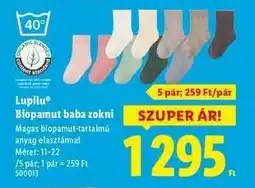 Lidl Lupilu Biopamut baba zokni ajánlat