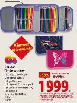 Lidl Nebulo Töltött tolltartó ajánlat