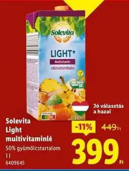 Lidl Solevita Light multivitaminlé ajánlat
