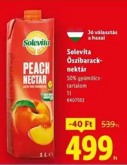 Lidl Solevita Őszibarack-nektár ajánlat