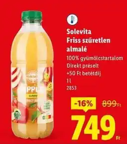 Lidl SOLEVITA Friss, szűretlen almalé ajánlat