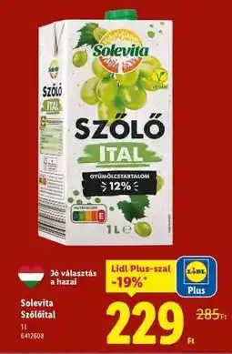 Lidl Solevita Szőlőital ajánlat