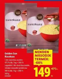 Lidl Golden Sun Kuszkusz ajánlat