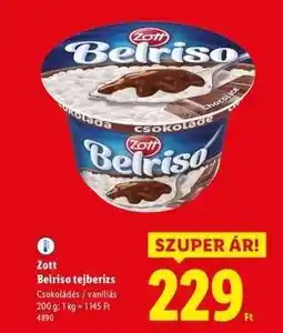 Lidl ZOTT Belriso tejberizs ajánlat