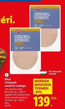 Lidl Pikok Csirkemell Szendvics csemege ajánlat