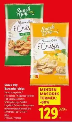 Lidl SNACK DAY Barnarizs-chips ajánlat