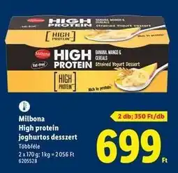 Lidl MILBONA High protein joghurtos desszert ajánlat