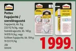 Lidl Pattex Fugajavító / szerelőragasztó ajánlat