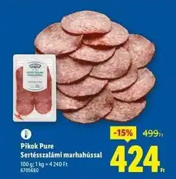 Lidl Pikok Pure Sertésszalámi marhahússal ajánlat