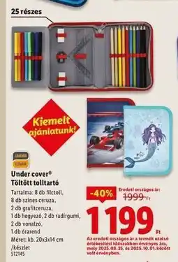 Lidl Under cover Töltött tolltartó ajánlat