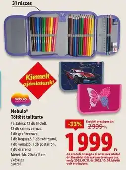 Lidl Nebulo Töltött tolltartó ajánlat