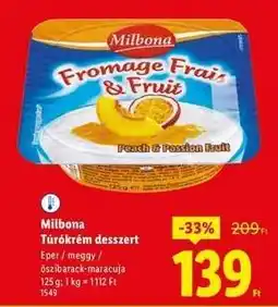 Lidl Milbona Túrókrém desszert ajánlat