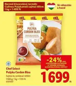 Lidl Chef Select Pulyka Cordon Bleu ajánlat