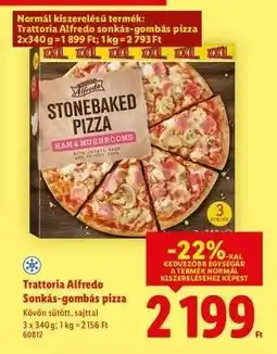 Lidl TRATTORIA ALFREDO Sonkás-gombás pizza ajánlat