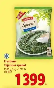 Lidl Freshona Tejszínes spenót ajánlat