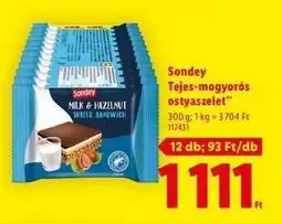 Lidl SONDEY Tejes-mogyorós ostyaszelet ajánlat