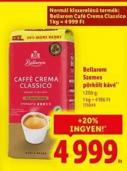 Lidl Bellarom Szemes pörkölt kávé ajánlat