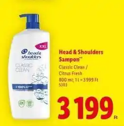 Lidl HEAD & SHOULDERS Sampon ajánlat