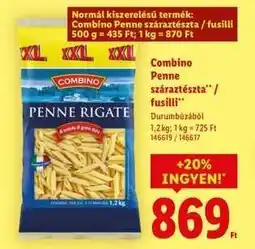 Lidl Combino Penne száraztészta* / fusilli ajánlat