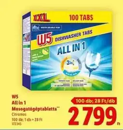Lidl W5 All in 1 Mosogatógéptabletta ajánlat
