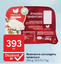Tesco Realnature zsírszegény tehéntúró ajánlat