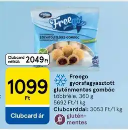 Tesco Freego gyorsfagyasztott gluténmentes gombóc ajánlat