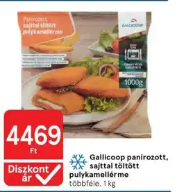Tesco Gallicoop panírozott sajttal töltött pulykamellérme ajánlat