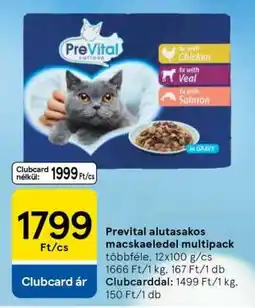 Tesco PreVital alutasakos macskaeledel multipack ajánlat