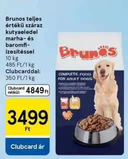Tesco Brunos teljes értékű száraz kutyaeledel marha- és baromfi-ízesítéssel ajánlat