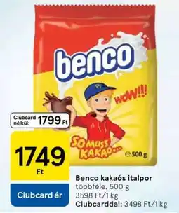 Tesco Benco kakaós italpor ajánlat