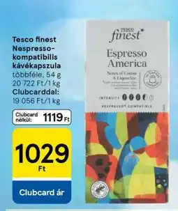Tesco Tesco finest Nespresso-kompatibilis kávékapszula ajánlat
