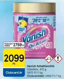 Tesco Vanish folteltávolító ajánlat