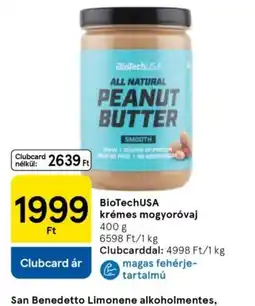 Tesco BioTechUSA krémes mogyorvaj ajánlat