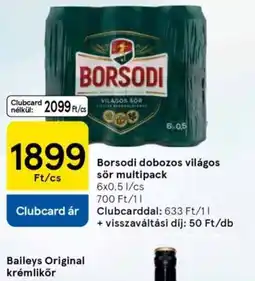 Tesco BORSODI DOBOZOS VILÁGOS SÖR ajánlat