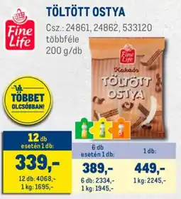 Metro Fine Life Töltött ostya ajánlat