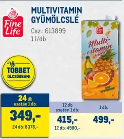 Metro Fine Life Multivitamin gyümölcslé ajánlat