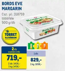 Metro Bords Eve margarin ajánlat