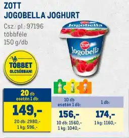 Metro Zott Jogobella joghurt ajánlat